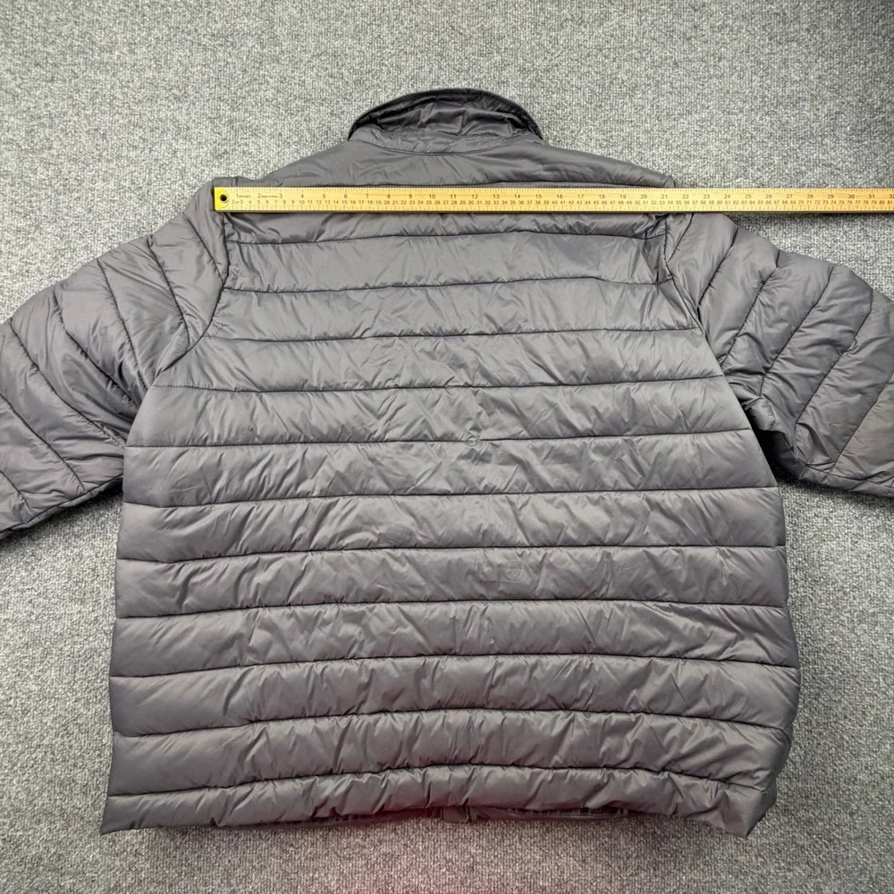 George Mens Puffer Shirt Jacket Grey Quilted Snap Front Shacket 3XL 54-56